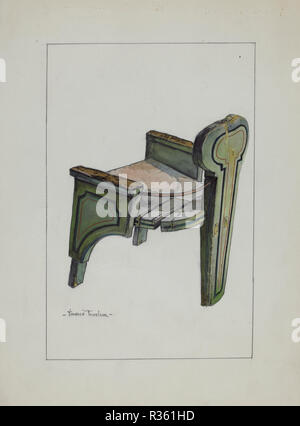 Sleigh sedia. Data: c. 1937. Dimensioni: complessivo: 31,7 x 23,2 cm (12 1/2 x 9 1/8 in.) originale IAD Oggetto: 12 1/2' alta; 22' ampia. Medium: acquerello e grafite su carta. Museo: National Gallery of Art di Washington DC. Autore: Firenze Truelson. Foto Stock