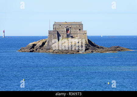 Forte di Petit Bé a Saint-Malo (Ile et Vilaine Bretagna, Francia, Europa). Foto Stock