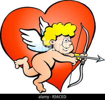 Disegnate a mano illustrazione vettoriale di un amor Angel Boy Foto Stock