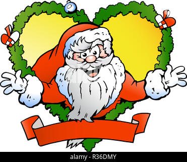 Disegnate a mano illustrazione vettoriale di un accogliente Babbo Natale Foto Stock