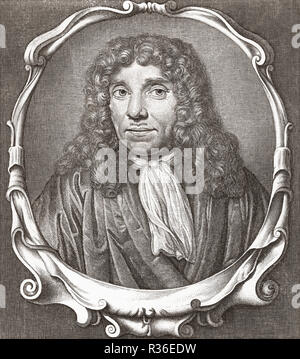 Antonie van Leeuwenhoek, 1632-1723. Scienziato olandese. Foto Stock