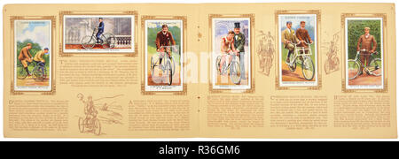 John Player & Sons carta di sigaretta album sulla storia del ciclismo dal 1839 al 1939 Foto Stock