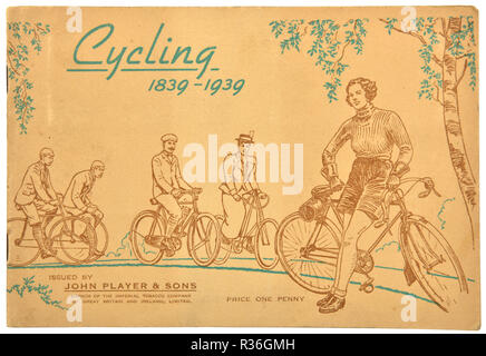 John Player & Sons carta di sigaretta album sulla storia del ciclismo dal 1839 al 1939 Foto Stock