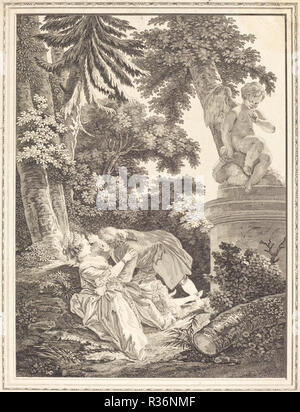 La nuit. Medium: attacco e incisione. Museo: National Gallery of Art di Washington DC. Autore: Emmanuel Jean Nepomucène de Ghendt dopo Pierre-Antoine Baudouin. Foto Stock