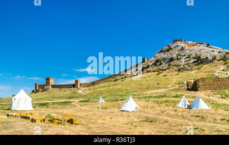 Fortezza genovese in Sudak, Crimea Foto Stock