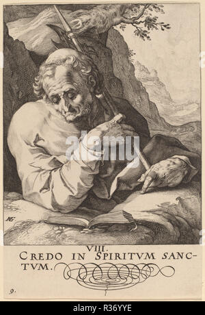 San Matteo. Data: probabilmente 1589. Medium: incisione. Museo: National Gallery of Art di Washington DC. Autore: Hendrik Goltzius. Foto Stock