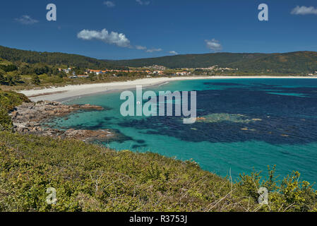 La spiaggia di Langosteira in Finisterre città della provincia di La Coruña, Galizia, Spagna, Europa Foto Stock