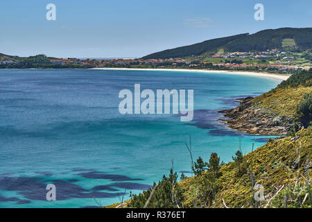 La spiaggia di Langosteira in Finisterre città della provincia di La Coruña, Galizia, Spagna, Europa Foto Stock