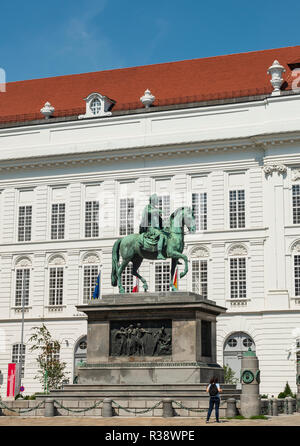 Statua equestre di imperatore Giuseppe II, Josefsplatz, la Scuola di Equitazione Spagnola, Vienna, Austria Foto Stock