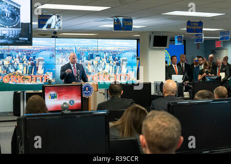 New York, NY, Stati Uniti d'America - 21 Novembre 2018: agendo Procuratore Generale Matteo Whitaker offre commento al terrorismo Joint Task Force a New York FBI field office Credit: lev radin/Alamy Live News Foto Stock