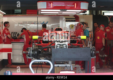 Abu Dhabi, negli Emirati Arabi Uniti. 22 Nov 2018. Abu Dhabi, Emirati Arabi Uniti , 22 novembre 2018.Sport Gran premio di Formula Uno di Abu Dhabi 2018 nel pic: Scuderia Ferrari SF71H Credito: LaPresse/Alamy Live News Foto Stock