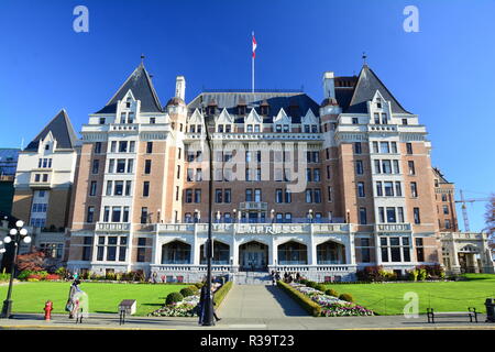 Empress Hotel a Victoria BC, Canada, un punto di riferimento Victoria. Foto Stock