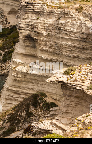 Bellissimo villaggio antico di bonifacio (corsica,Francia,incredibile sospeso su scogliere Foto Stock