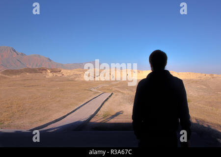 Rovine di antiche Parthian (Iran) capitale Nisa, villaggio Bagir, Turkmenistan Foto Stock