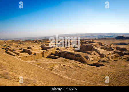 Rovine di antiche Parthian (Iran) capitale Nisa, villaggio Bagir, Turkmenistan Foto Stock