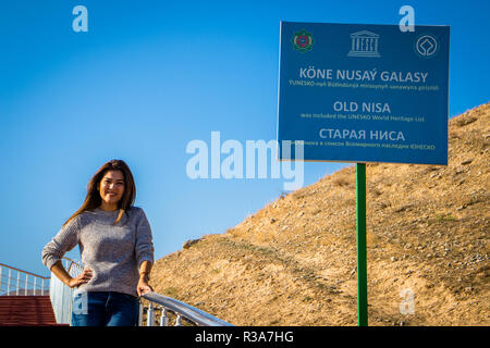 Rovine di antiche Parthian (Iran) capitale Nisa, villaggio Bagir, Turkmenistan Foto Stock