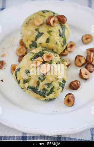 Aglio selvatico gnocchi Foto Stock