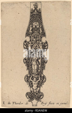 Ornamento. Medium: incisione. Museo: National Gallery of Art di Washington DC. Autore: Theodor De Bry. Foto Stock