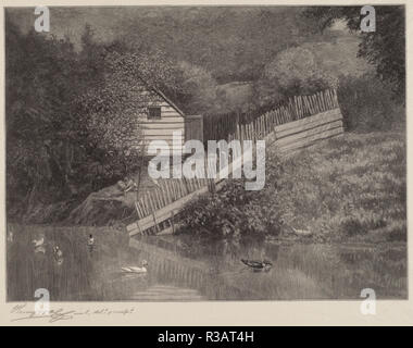 Un Duck Pond. Datata 1906. Dimensioni: Immagine: 187 x 254 mm foglio: 267 x 348 mm. Medium: incisione su legno. Museo: National Gallery of Art di Washington DC. Autore: Henry Wolf. Foto Stock