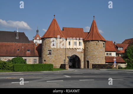 Cancello a ovest di prichsenstadt Foto Stock