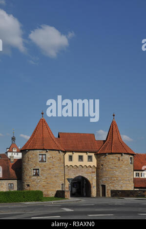 Cancello a ovest di prichsenstadt Foto Stock