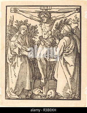 Cristo sulla Croce con Maria e San Giovanni. Data: 1510. Medium: xilografia. Museo: National Gallery of Art di Washington DC. Autore: Dürer, Albrecht. Foto Stock