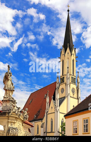 Chiesa parrocchiale dell'ascensione della vergine Maria e nepomuk in Melk Foto Stock