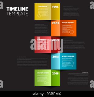 Il vettore verticale modello timeline realizzato da carte colorate Illustrazione Vettoriale