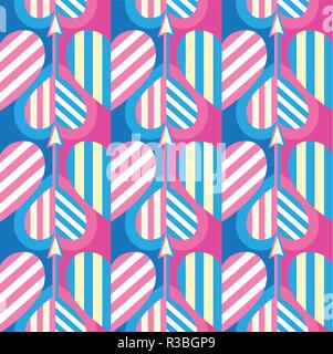 Seamless modello Cuore. Ideale per il giorno di San Valentino Card o carta di avvolgimento. Illustrazione Vettoriale