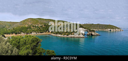 Seascape vieste peschici cliff san felice rock Foto Stock