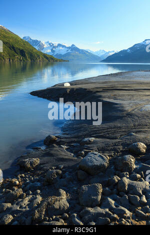 Harriman Fjord, Chugach Mountains, Chugach National Forest, Prince William Sound, Alaska Foto Stock