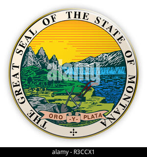 Il badge di Stato USA Montana di tenuta, 3d illustrazione Foto Stock