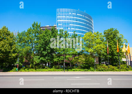 DUSSELDORF, Germania - Luglio 02, 2018: Dusseldorf Messe fiera a Dusseldorf City in Germania Foto Stock