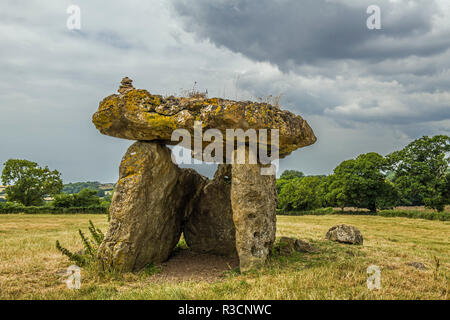 St Lythans sepoltura camera vicino a Cardiff nel Vale of Glamorgan, Galles del Sud Foto Stock