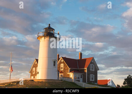 Cape Cod, Nobska Lighthouse sulla costa del Massachusetts, nei pressi di Woods Hole Foto Stock