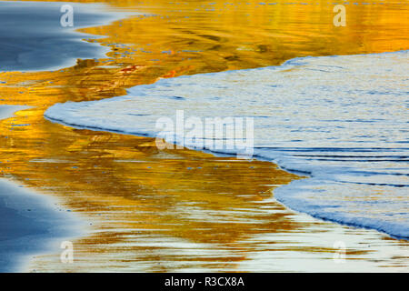 La riflessione al tramonto sulla spiaggia, spiaggia indiano, Ecola State Park, Oregon Foto Stock