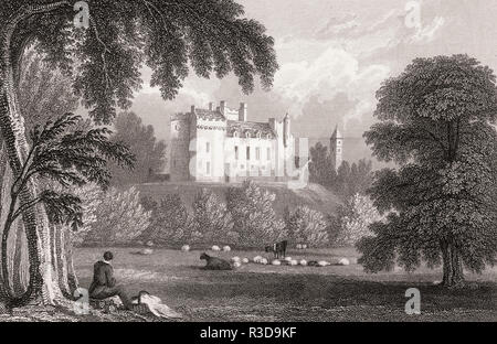 Airth Castle, Airth, Falkirk, secolo XIX, dalla moderna Atene da Th. H. Pastore Foto Stock