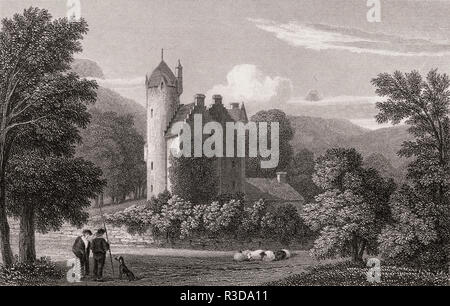 Il castello di Grandtully, Grandtully, Perthshire, secolo XIX, dalla moderna Atene da Th. H. Pastore Foto Stock