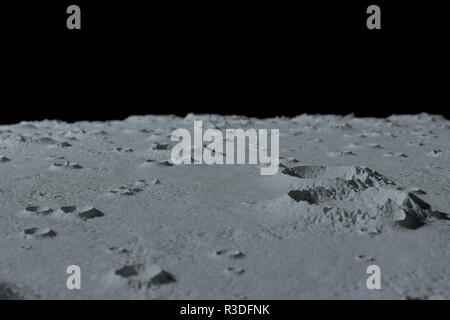 La superficie della luna con cratere Foto Stock