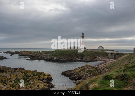 Buchan Ness faro, Boddam, Aberdeenshire, Scotland, Regno Unito Foto Stock