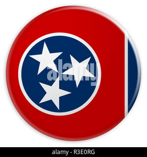 Usa il pulsante di stato: Tennessee bandiera Badge, 3d illustrazione su sfondo bianco Foto Stock