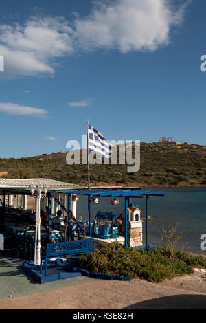 Acrogiali taverna sounion beach sounio attica grecia Foto Stock