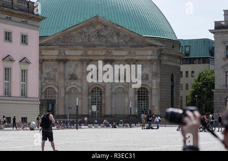 Architettura antica nella ex Berlino Est, Germania Foto Stock