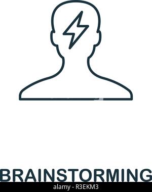 Icona di brainstorming. Profilo di stile design sottile da parte delle imprese di raccolta di icone. Pixel perfetto pittogramma semplice icona di brainstorming per Ux e UI Illustrazione Vettoriale