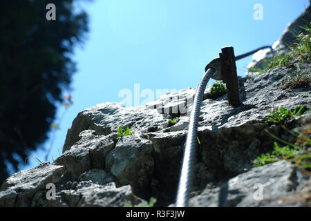 Via Ferrata 'Drachenwand' vicino a Salisburgo, Austria Foto Stock