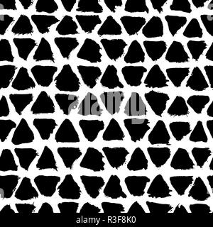 Dipinto di triangoli pattern. Seamless tratto di pennello dello sfondo. Illustrazione Vettoriale