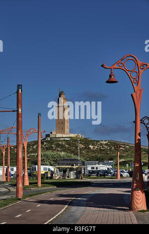 La Torre di Hercules, il più antico faro in Spagna, la / A Coruña, Galizia, Spagna, Europa Foto Stock