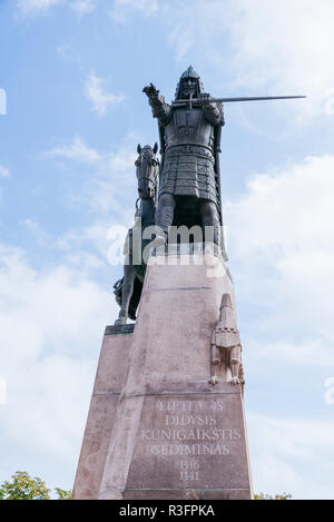 Il monumento al Granduca Gediminas. Vilnius, Contea di Vilnius, Lituania, paesi baltici, Europa. Foto Stock