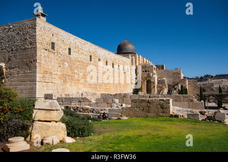Al-Aqsa Mosque sul Monte del Tempio. Foto Stock