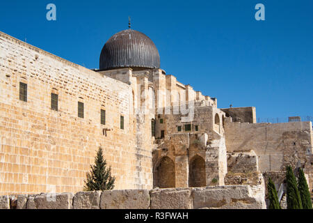 Al-Aqsa Mosque sul Monte del Tempio. Foto Stock